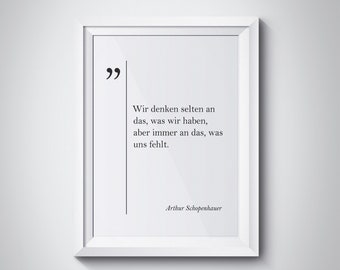 Arthur Schopenhauer Quote Deutsche Zitaten German Quotes Life Quotes German Wall Art Friend Gift Coworker Gift German Decor Life Wall Art