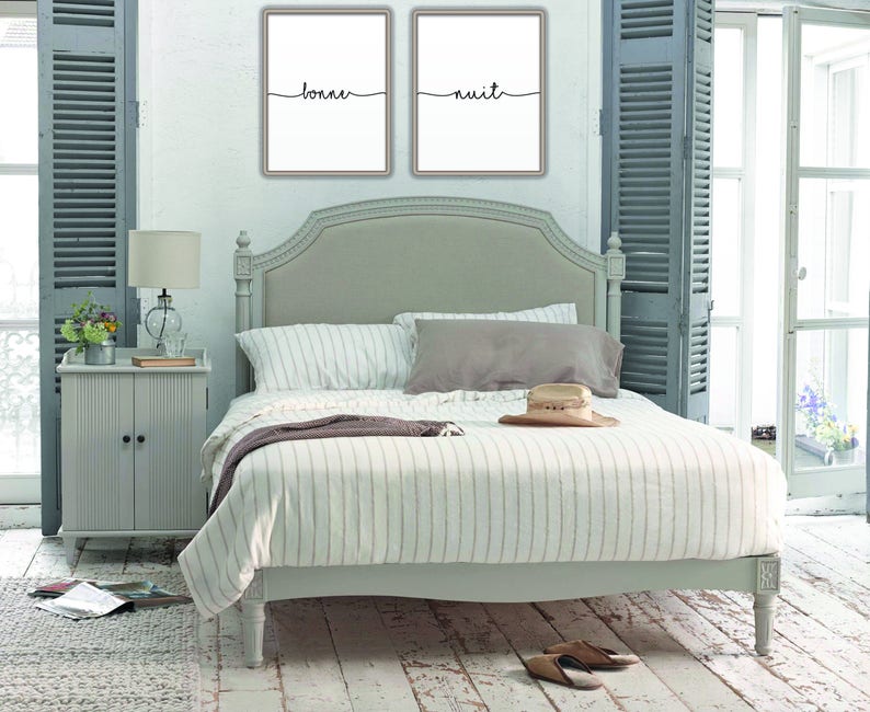 Bonne Nuit Print Bonne Nuit Poster Bedroom Wall Decor Nursery Decor Bedroom Decor French Poster ...