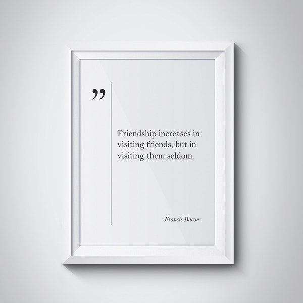 Francis Bacon citeer beste vriend cadeau vriendschap citaten oude vriend cadeau Francis Bacon Wall Art vriendschap cadeau Francis Bacon afdrukken Poster