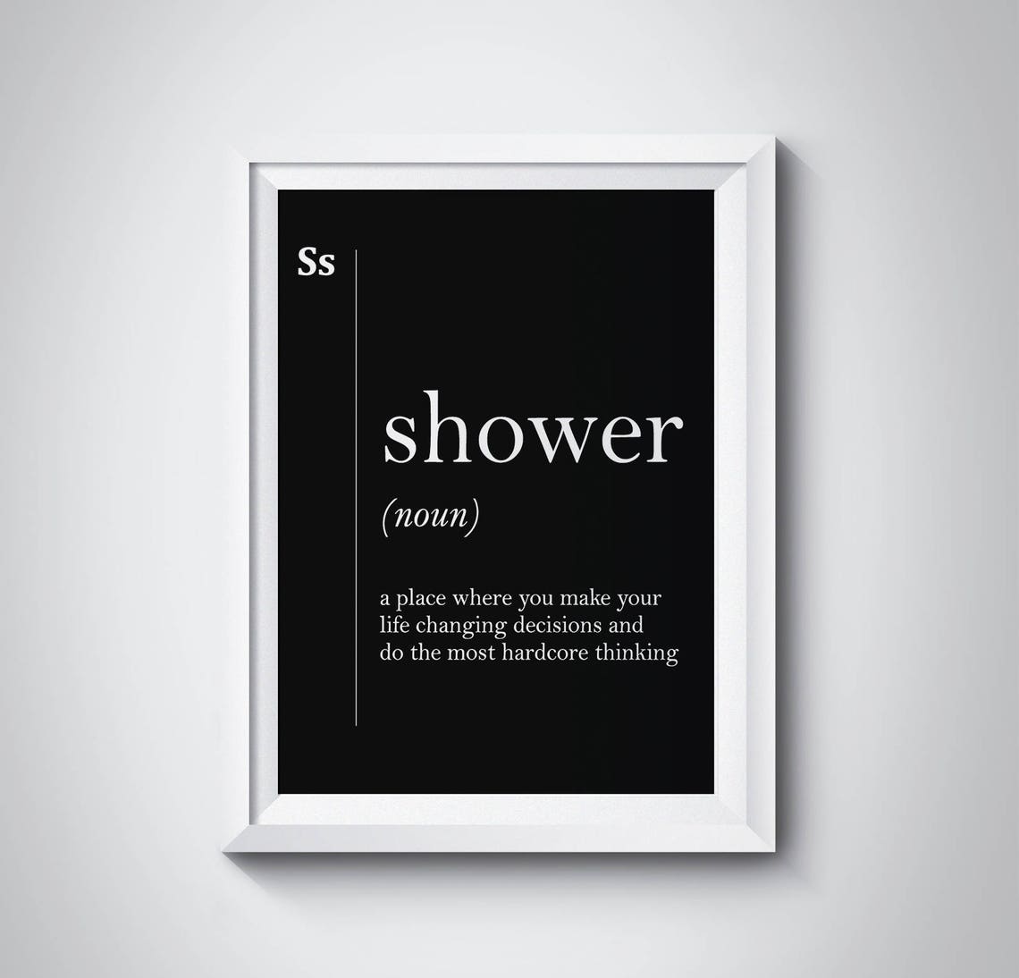 Shower Definition Bathroom Art Definition Print Black Print Etsy