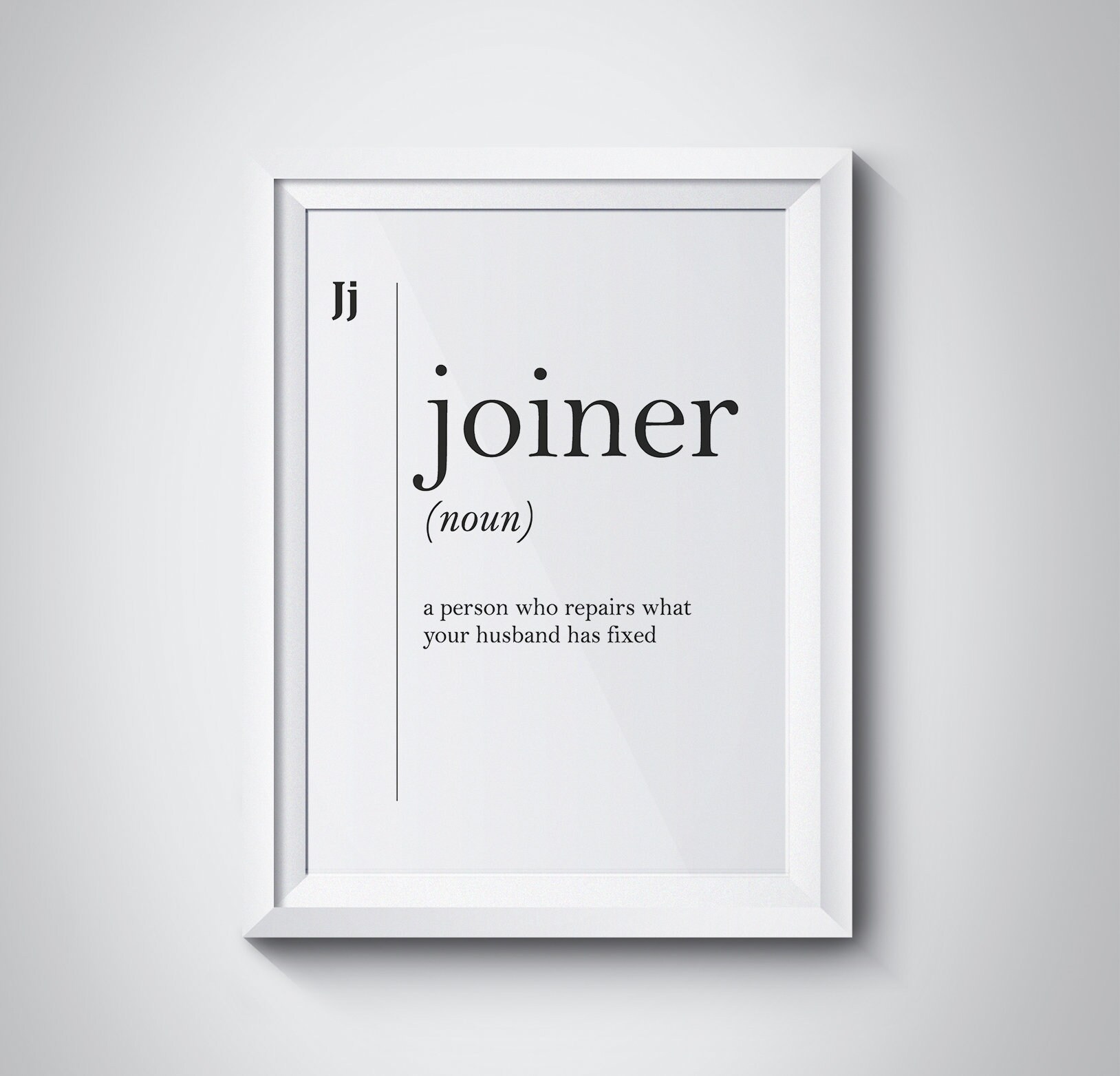 Joiner Definition Print Gift for Husband Decor Etsy