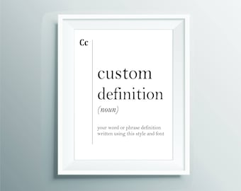 CUSTOM Definition CUSTOMIZED Gift PERSONALIZED Gift Modern Gift Name Definition Personalized Prints Custom Wall Art Custom Decor Baby Name