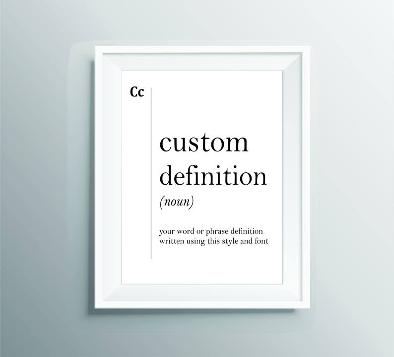 CUSTOM Definition CUSTOMIZED Gift PERSONALIZED Gift Modern Gift Name Definition Personalized Prints Custom Wall Art Custom Decor Baby Name image 1