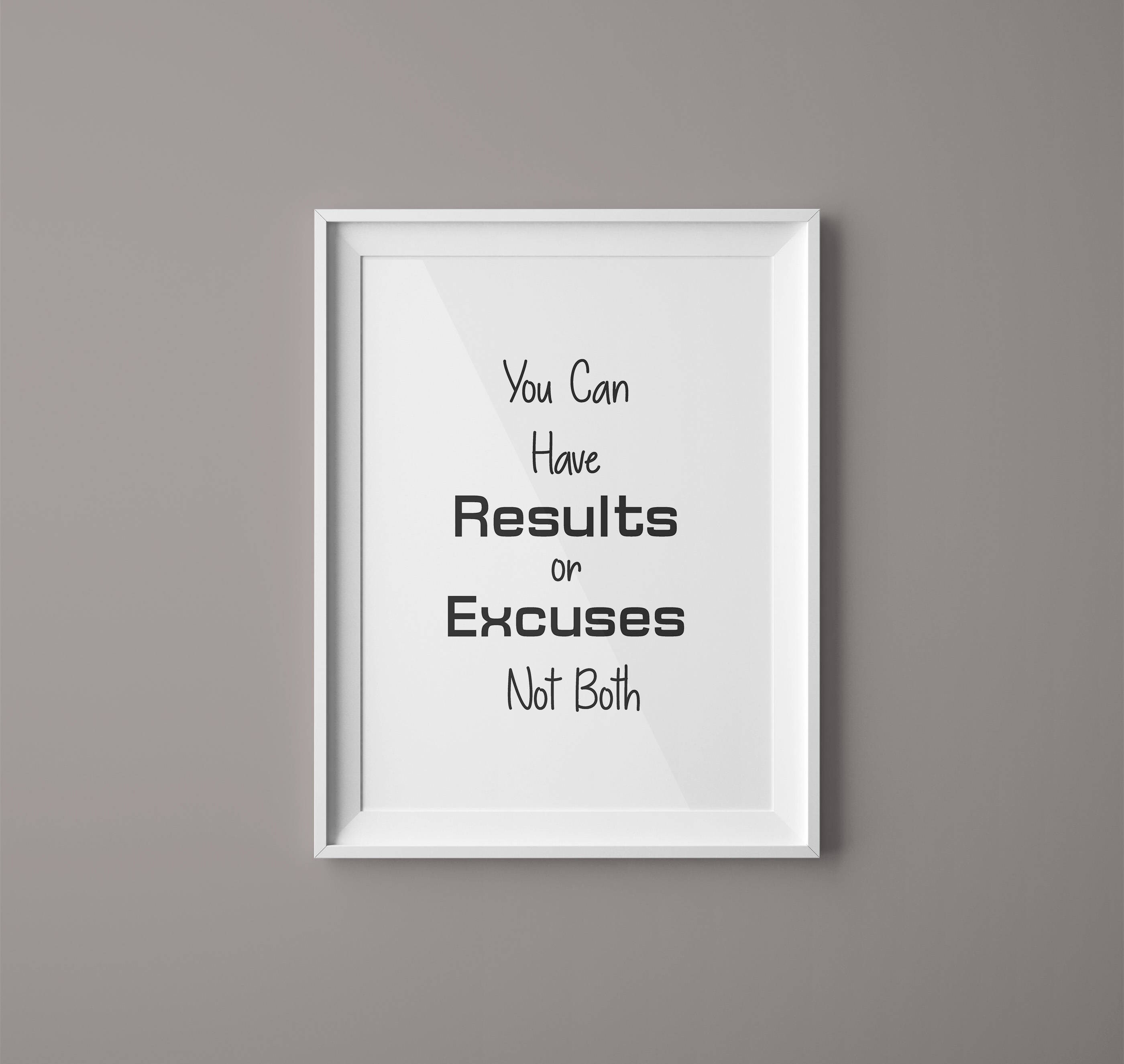 Autocollant Motivation Gym "Résultats Ou Excuses" - Vinyl Oracal, Déco Murale Amovible