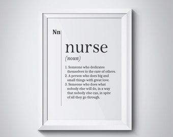 Nurse Definition Print, Nurse Gift, Nurse Wall Art, Nurse Graduation Gift, Nurse Poster, Nurse Office Decor