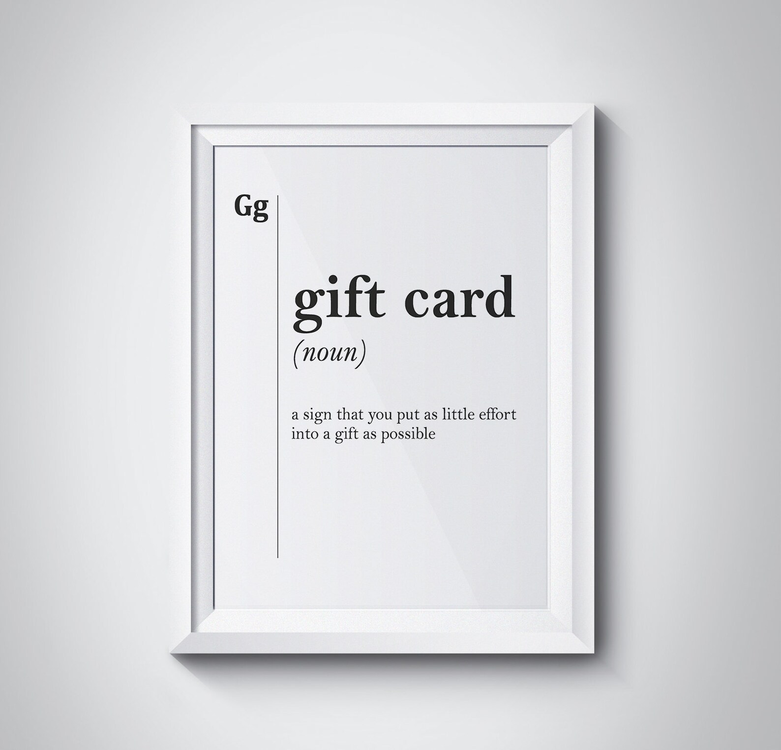 Gift Card Definition Print Friend Gift Dorm Office Decor Etsy
