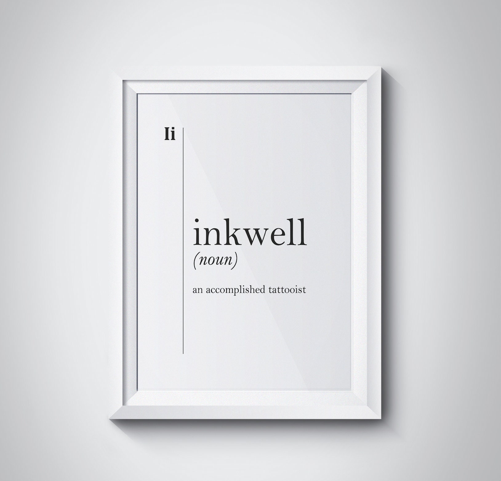 Tattooist Gift Inkwell Definition Tattoo Studio Decor Tattoo Etsy