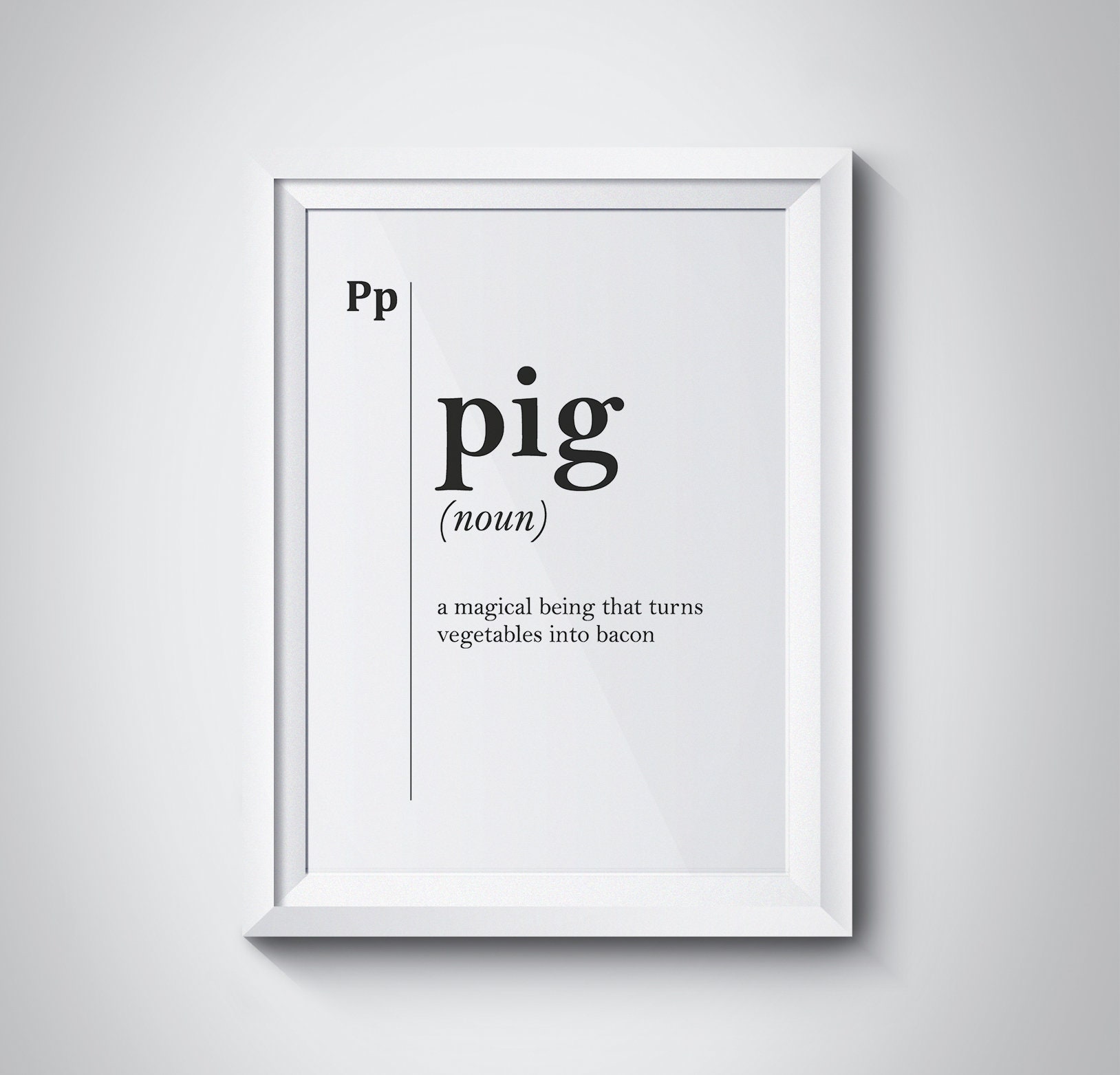 Funny Pig Definition Funny Wall Art Gift for Food Lover Etsy