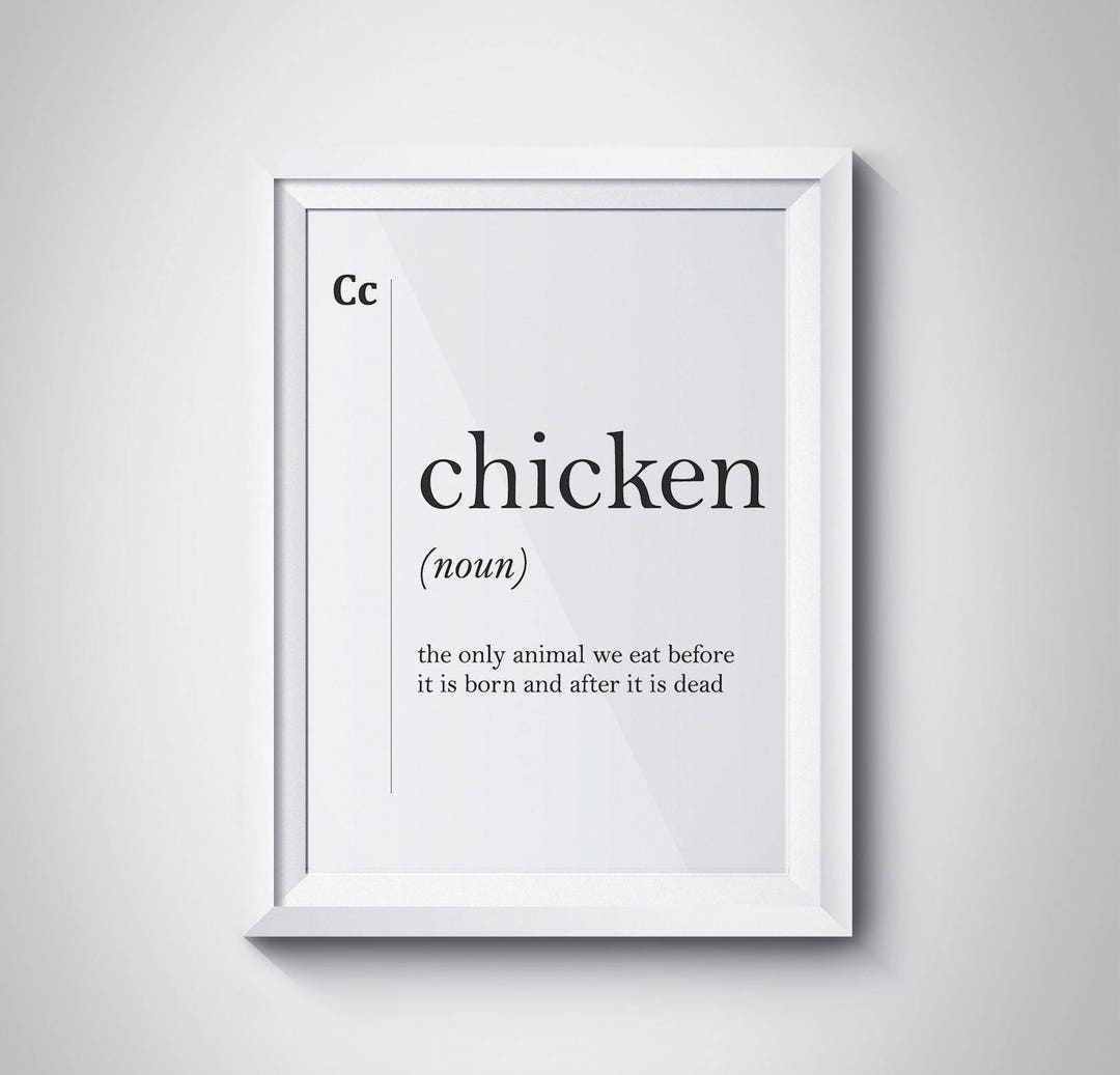 Chicken Definition Poster Kitchen Wall Decor Kitchen Wall Art Gift for