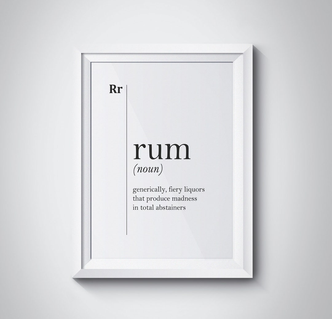Rum Funny Definition Poster Rum Lover Gift Rum Art Alcohol Etsy