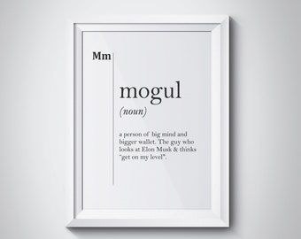 Mogul Definition, Businessman Gift, Mogul Gift, Entrepreneur Gift, Office Decor