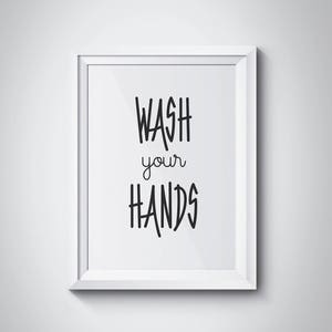 Wash Your Hands Bathroom Print Funny Bathroom Art Funny Bathroom Decor Funny Bathroom Printable Printable Bathroom Art