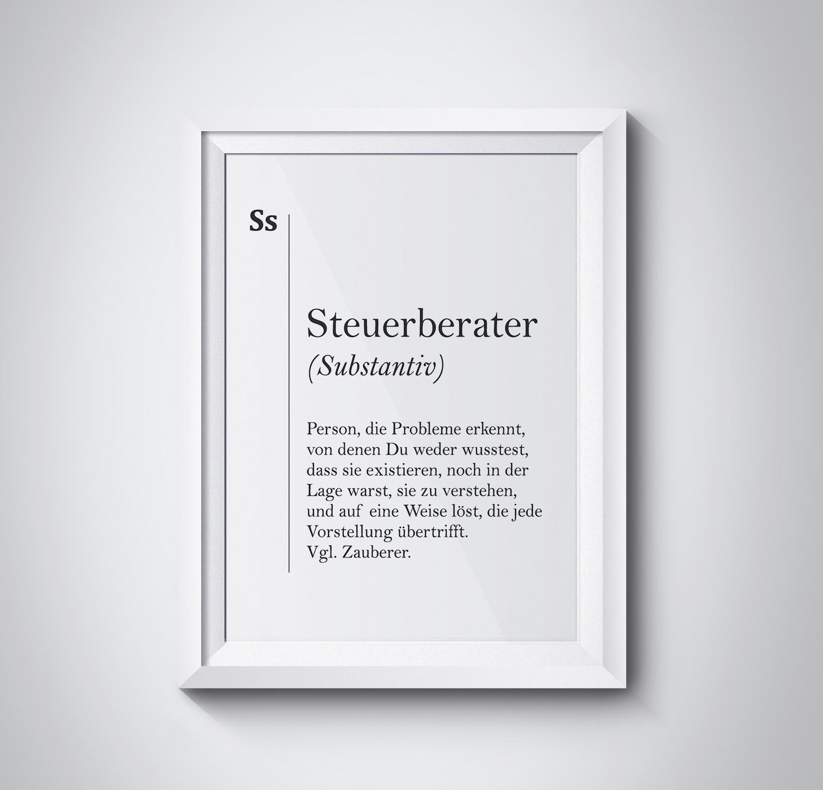 Steuerberater Poster, Steuerberater Geschenk, Buchhalter Definition