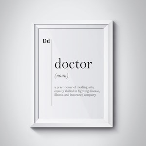Doctor Wall Art, Doctor Poster, Doctor Gift, Doctor Definition, Hospital Wall Art, Doctor Art, Doctor Print