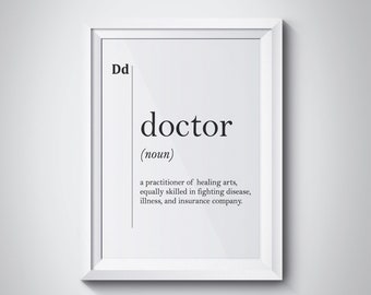 Doctor Wall Art, Doctor Poster, Doctor Gift, Doctor Definition, Hospital Wall Art, Doctor Art, Doctor Print