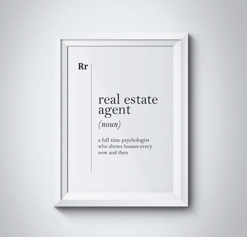 Real Estate Agent Definition Realtor Gift Real Estate ...