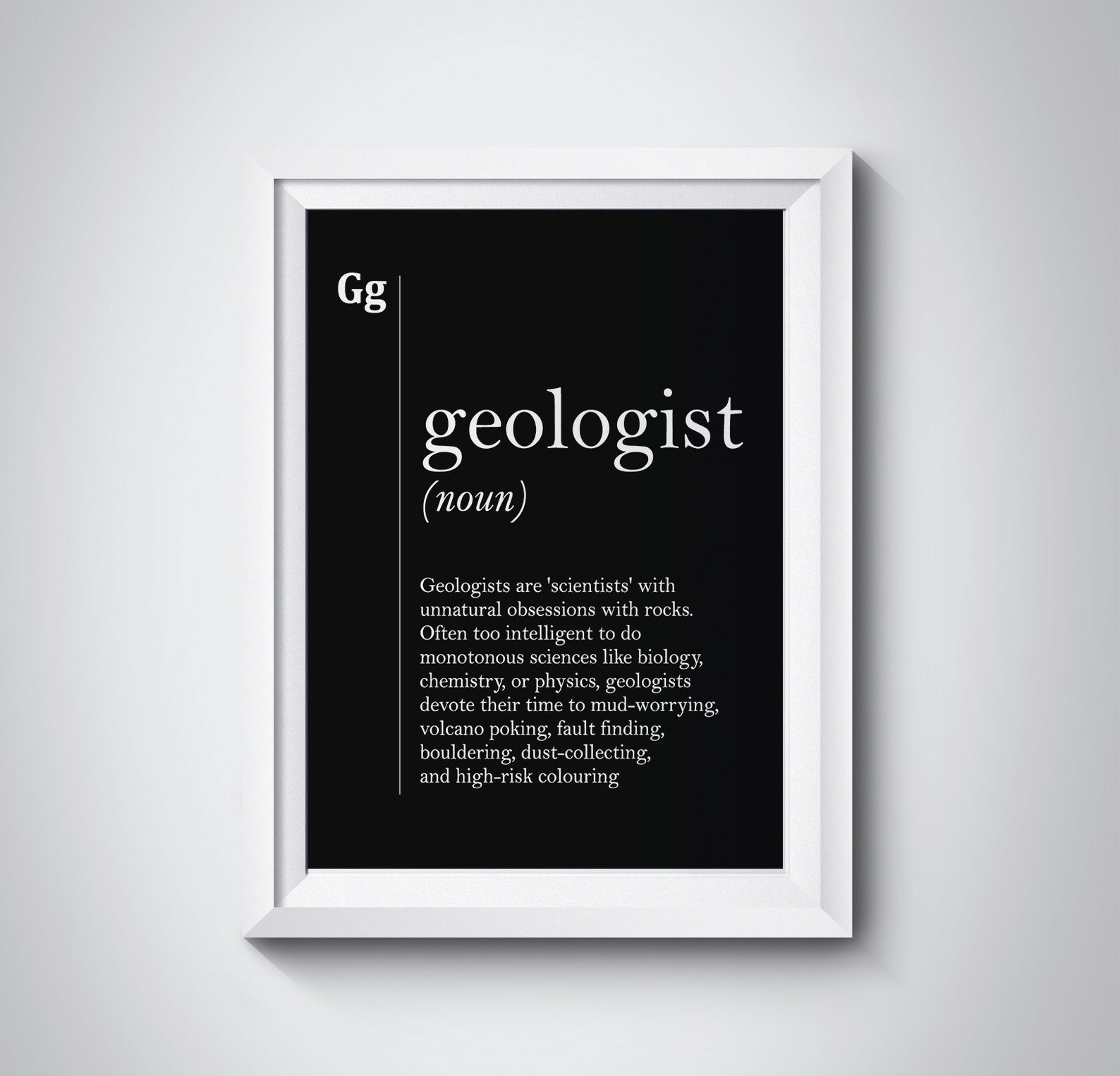 Geologist Wall Art Definition Print Gift for Geologist Geology Etsy
