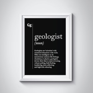 Geologist Wall Art Definition Print Gift for Geologist Geology Student Gift Coworker Dictionary Wall Art Scandinavian Home Decor Dorm Decor