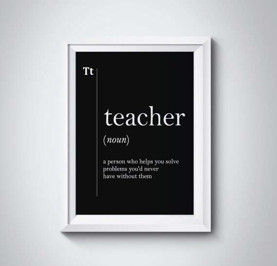 Teacher Wall Art Teacher Gift College Wall Art Dorm Decor School Wall Art Dorm Gift Coworker Office Decor Scandinavian Black Typography Art