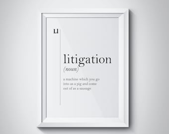 Litigation Definition Lawyer Gift Lawyer Poster Lawyer Office Law Art Law Humor Police Office Decor Police Officer Gift Coworker Gift Print