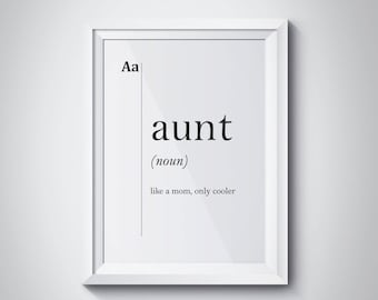 Cadeau de tante Meilleure tante Meilleure tante De tous les temps Tante Est ma meilleure tante Définition Imprimer Tante Cadeaux Cadeaux pour tante Art minimaliste Art mural de famille