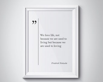 Friedrich Nietzsche Cita Amor Citas Romántica pared Arte inspirador cartel Nietzsche Citas amor pared arte Nietzsche arte impresión regalo familiar