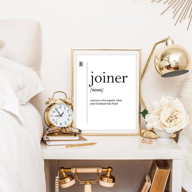 Joiner Definition Print Gift for Husband Decor Etsy