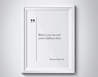 Theodore Roosevelt Quote Motivational Wall Art Theodore Roosevelt Art Inspiring Wall Art Roosevelt Print Roosevelt Quotes Roosevelt Poster