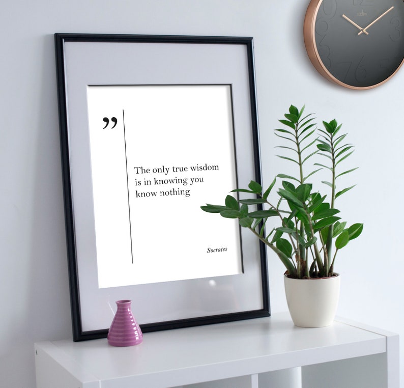 Socrates Quote Socrates Print Wisdom Quotes Wall Art Socrates Wall Art Socrates Poster Graduation Gift Student Gift Great Quotes Home Decor image 2