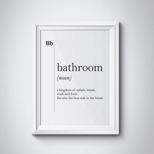 Bathroom Poster Bathroom Print Bathroom Wall Art Funny Bathroom Decor Bathroom Art Shower Wall Art Bath Art Bathroom Definition Shower Art