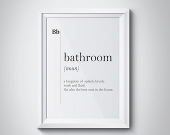 Bathroom Poster Bathroom Print Bathroom Wall Art Funny Bathroom Decor Bathroom Art Shower Wall Art Bath Art Bathroom Definition Shower Art