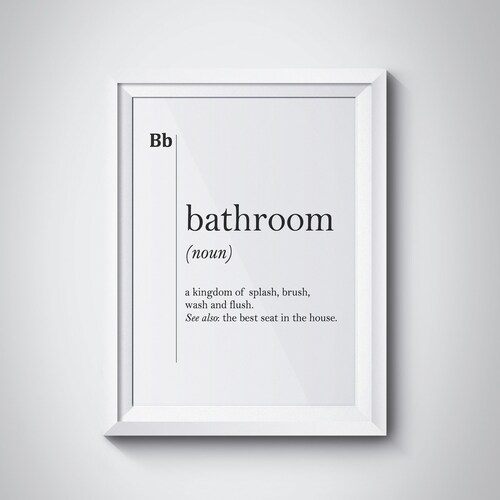 Shower Definition Bathroom Print Bathroom Wall Art Funny Etsy