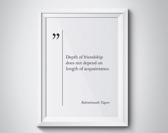 Rabindranath Tagore Quote Best Friend Gift Friendship Quote Friendship Print Tagore Wall Art Friendship Gift Tagore Print Old Friend Gift