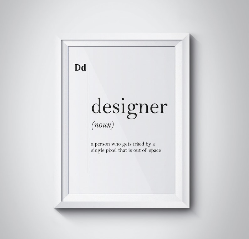 Designer Definition Print Gift for Artist Office Wall Art Etsy