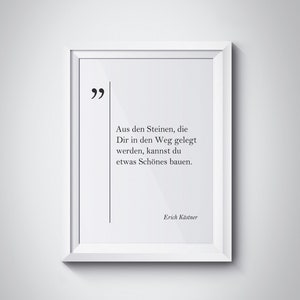 Erich Kästner Citation Deutsche Zitaten Citations allemandes Citations inspirantes Art mural allemand Motivation Cadeau Inspiration Art mural Citations en allemand