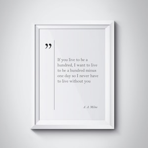 A.A. Milne Quote Love Wall Art Husband Gift Wife Gift A.A. Milne Print Love Art AA Milne Wall Art Milne Poster Love Poster Anniversary Gift