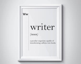Writer Funny Definition Poster Gift for Copywriter Office Decor Coworker Gift Dictionary Art Professions Wall Art Scandinavian Minimalism