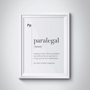 Paralegal Definition Print Lawyer Gift Lawyer Office Decor Attorney Gift Coworker Gift Law Wall Art Scandinavian Typography Minimalism
