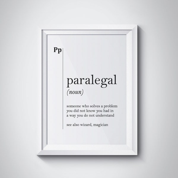 Paralegal Definition Print Lawyer Gift Lawyer Office Decor Attorney Gift Coworker Gift Law Wall Art Scandinavian Typography Minimalism