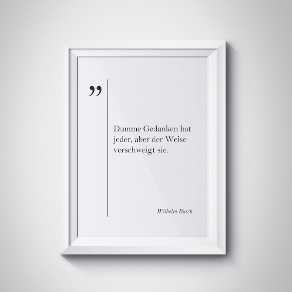 Wilhelm Busch Quote Deutsche Zitaten German Quotes Funny German Wall Art Friend Gift Coworker Gift German Decor Wilhelm Busch Wall Art