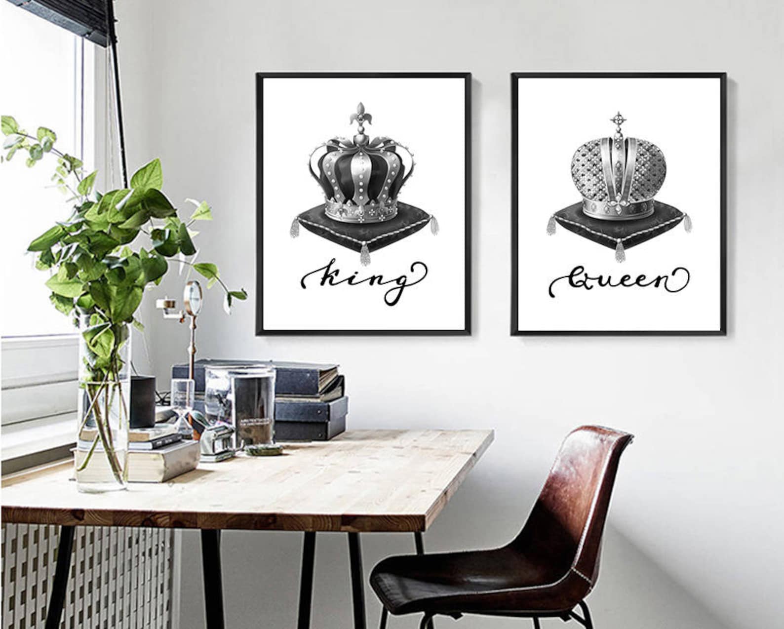King and Queen Wall Decor, King and Queen Crown, Couples Gift, King and ...