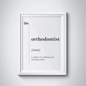 Orthodontist Definition Dental Office Decor Orthodontist Dentist Office Decor Gift for Dentist Wall Art Stomatology Gifts Professions Poster