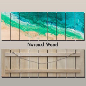 Aerial Beach Wood Wall Art - Abstract Beach Painting Printed on Wood, Beach Wall Art, Soft Tones Beach Painting, Rustic Nautical Wall Decor