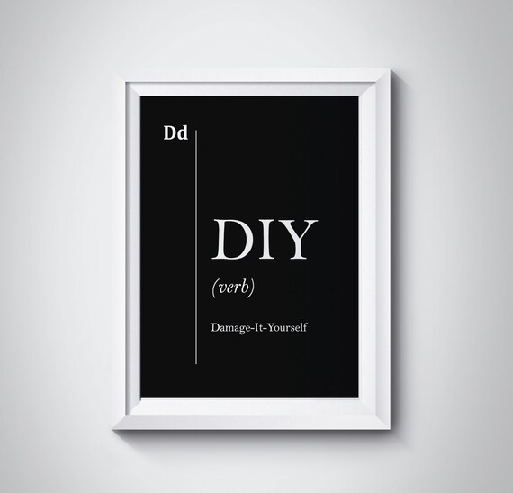 Diy Funny Definition Handmade Gifts Workshop Decor Diy Print Design Studio Wall Decor Black And White Handmade Gift Diy Gifts Diy Printables
