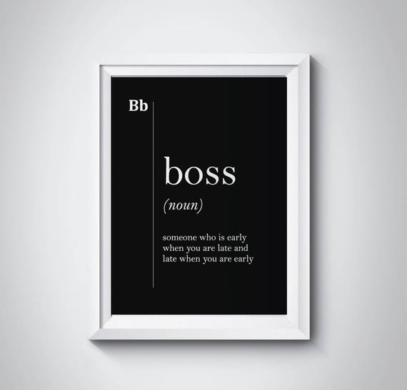 Boss Definition Print Business Partner Gift Funny Black & Etsy