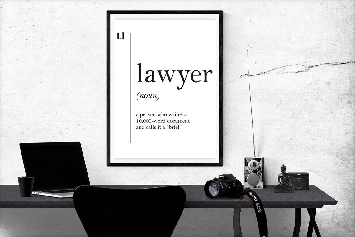 Lawyer Definition Lawyer Gift Funny Lawyer Poster Attorney Etsy Canada
