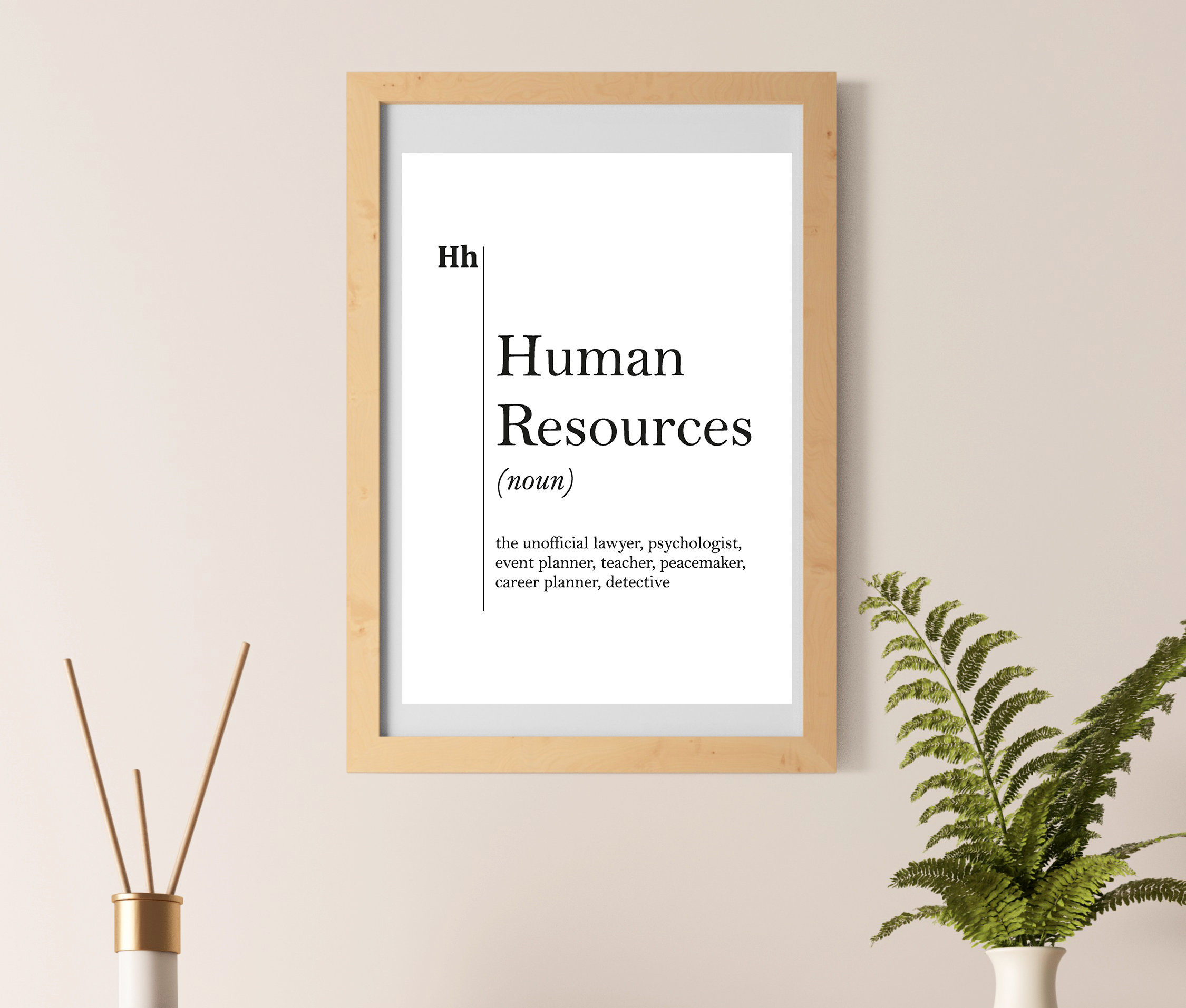 Human Resources Definition Print HR Office Decor Recruiter Etsy UK