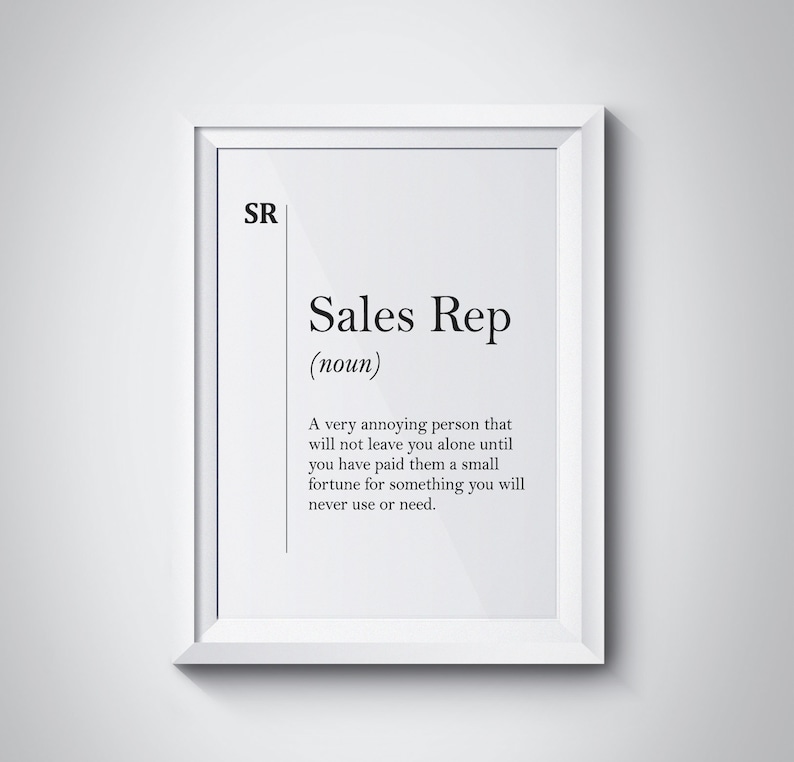 Sales Rep Definition Print Sales Representative Poster Funny Etsy