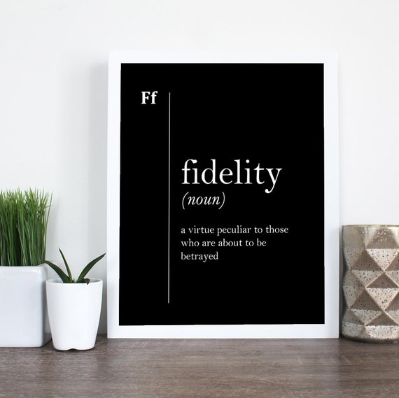 Fidelity Definition Print Policeman Gift Lawyer Office - Police Wall Decor Fidelity Definition Print Policeman Gift Lawyer Office - Police Wall Decor