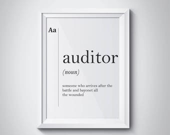 Auditor Definition Auditor Gift Office Decor Gift for Auditor New Job Gift Accountant Gift, Accountant Art Office Wall Art Definition Print